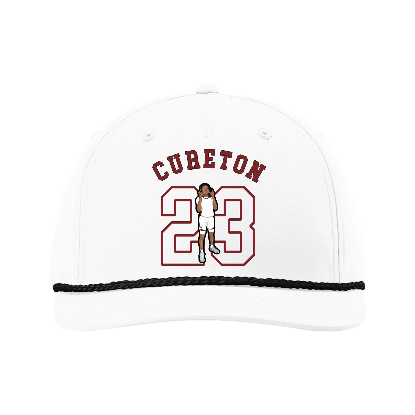 Five-Panel Classic Rope Cap — Shirsey Arch in White