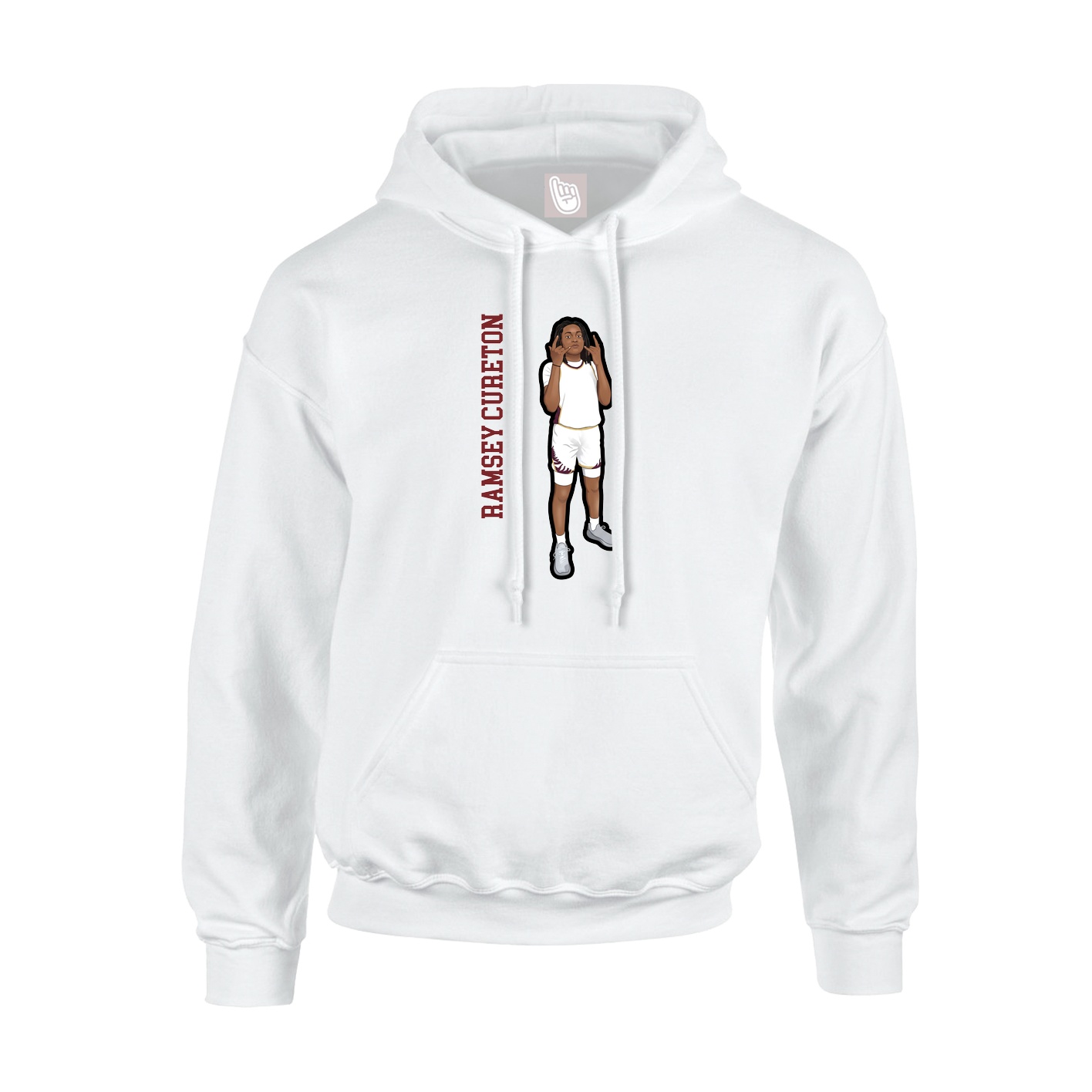 Youth Hoodie — Name Vertical in White
