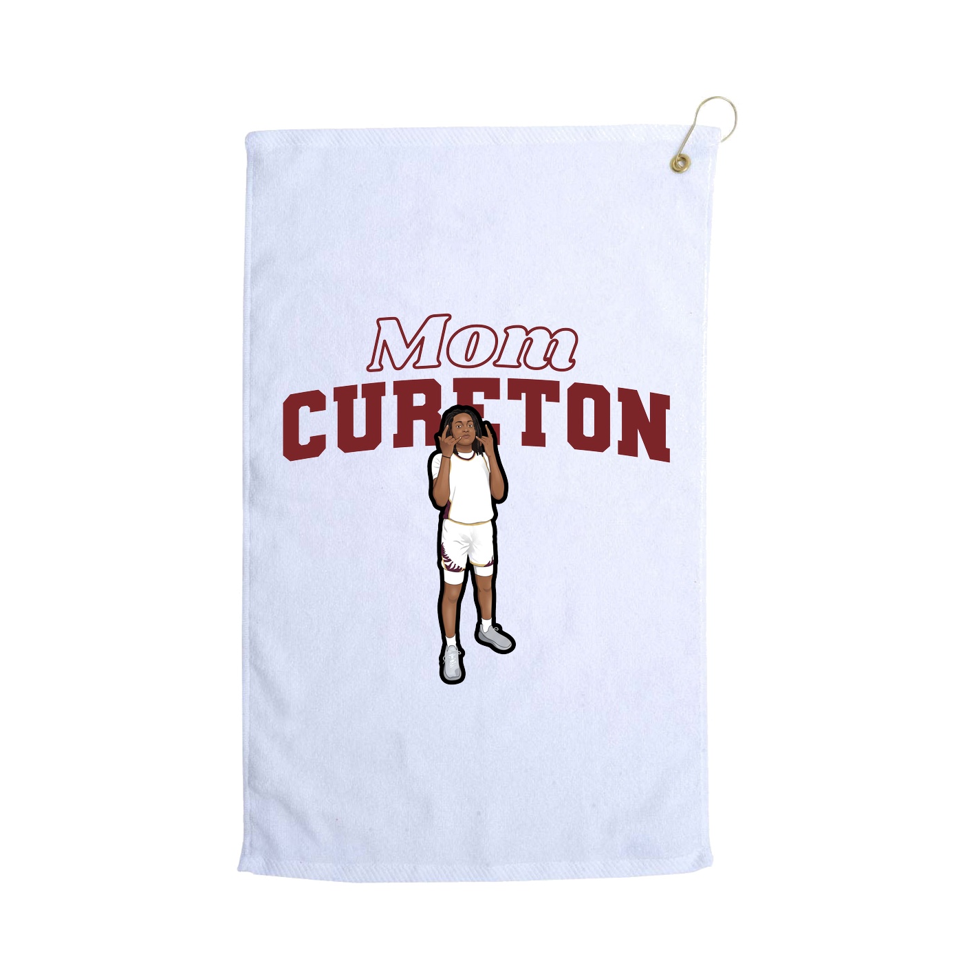 Golf Towel — Mothers Day Block in White