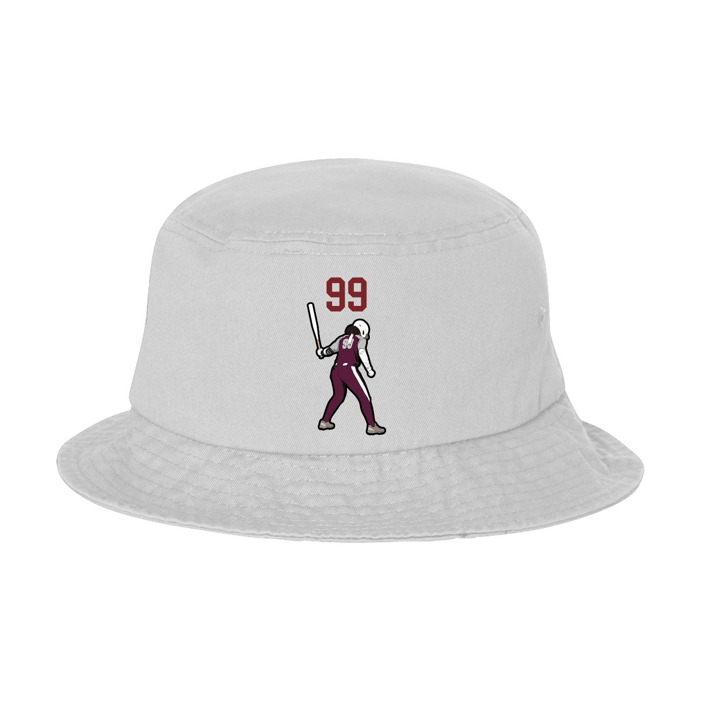 Bucket Cap — Number Top in White