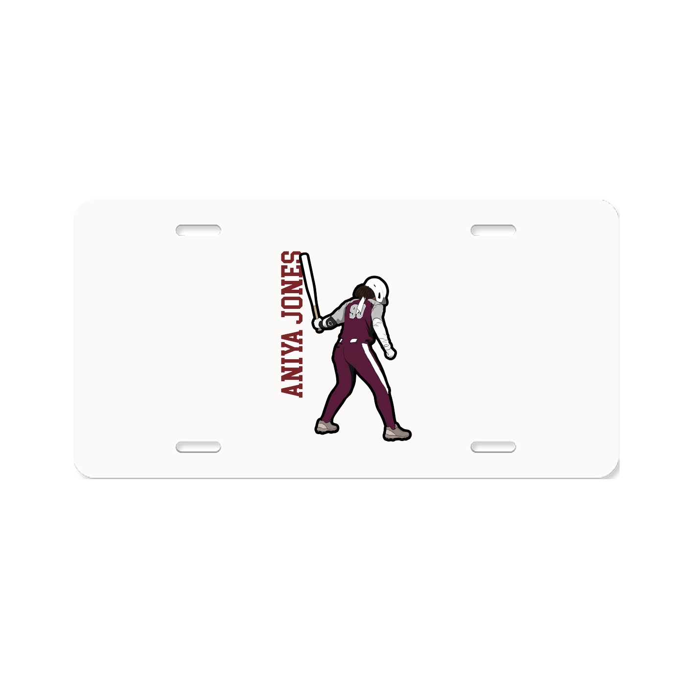 License Plate — Name Vertical in Classic