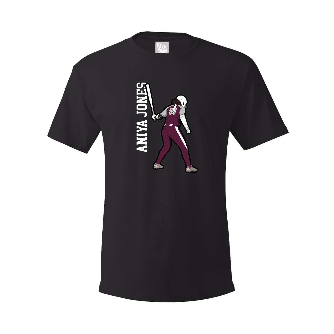 Youth Tee — Name Vertical in Black