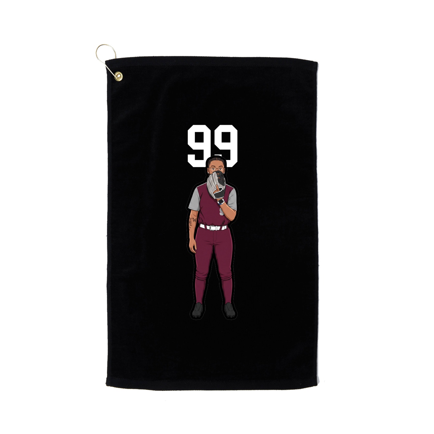 Golf Towel — Number Top in Black