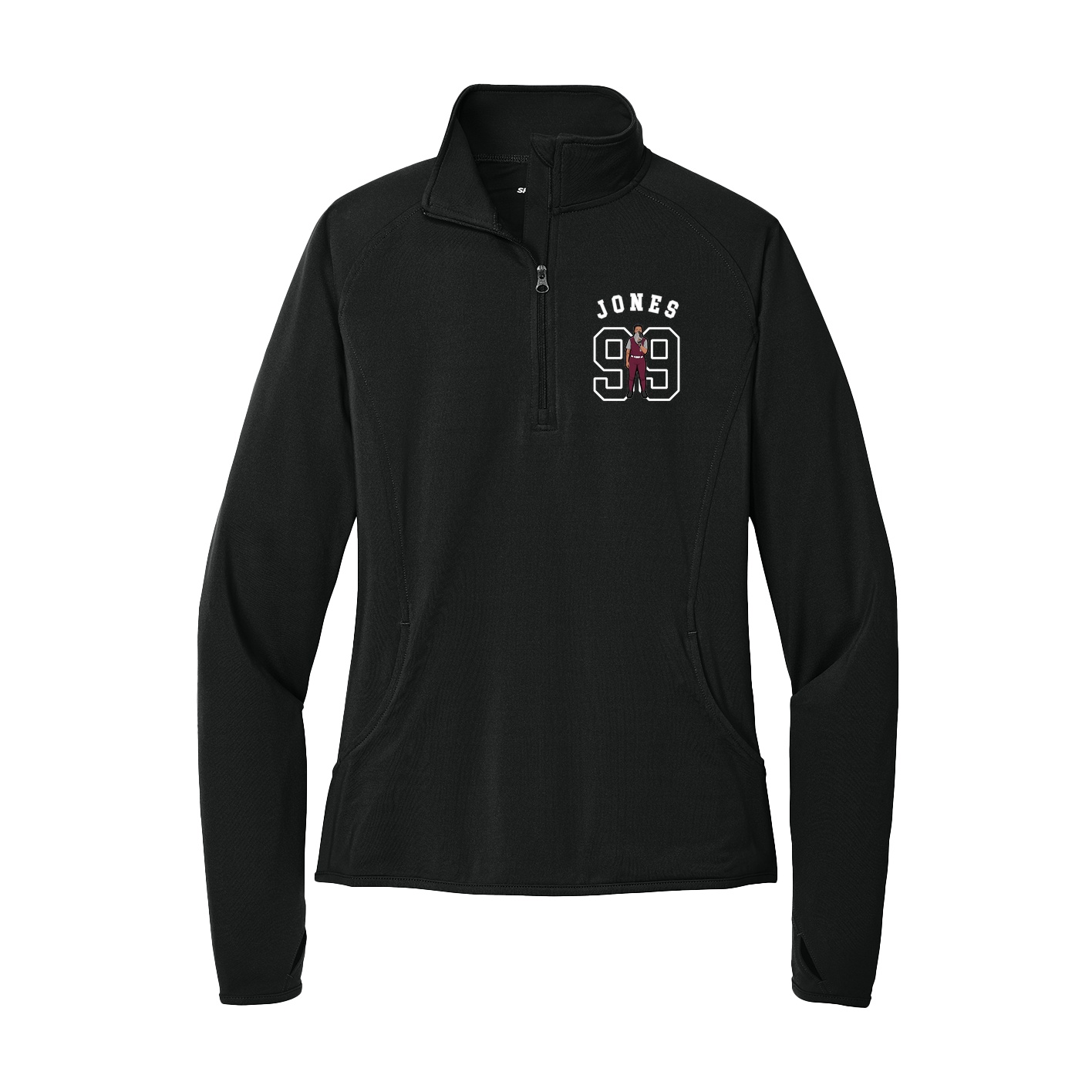 Women's Q-Zip Pullover — Shirsey Arch in Black