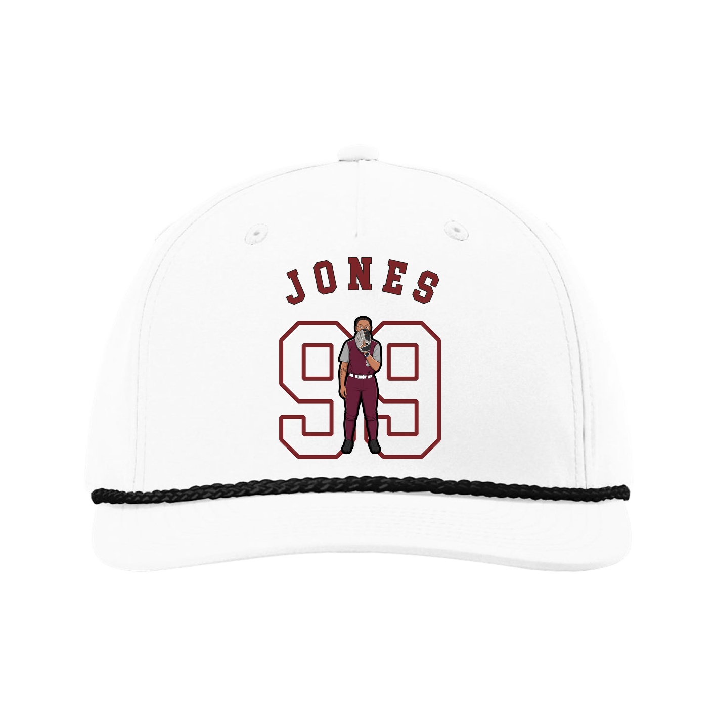Five-Panel Classic Rope Cap — Shirsey Arch in White