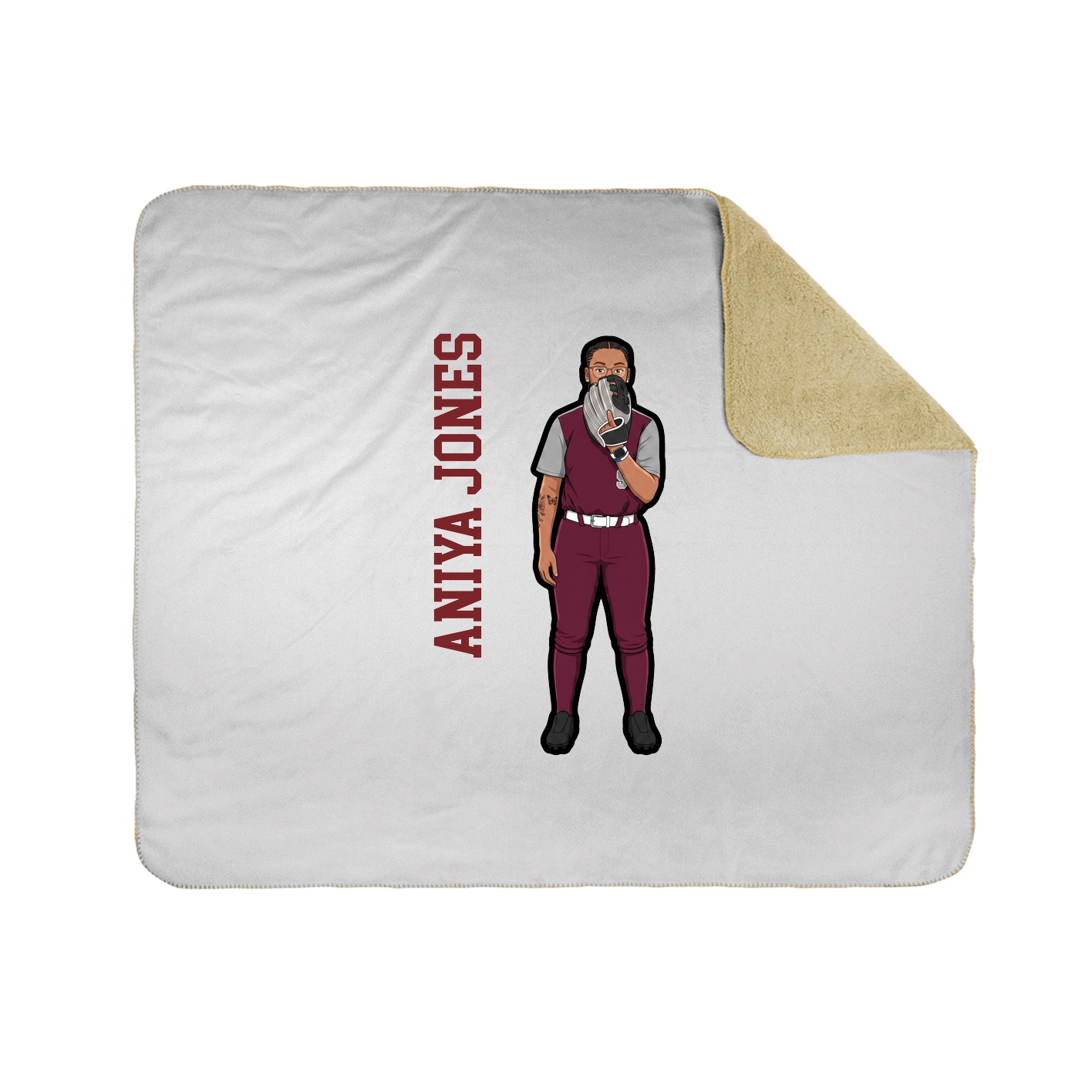 Throw Blanket — Name Vertical in White