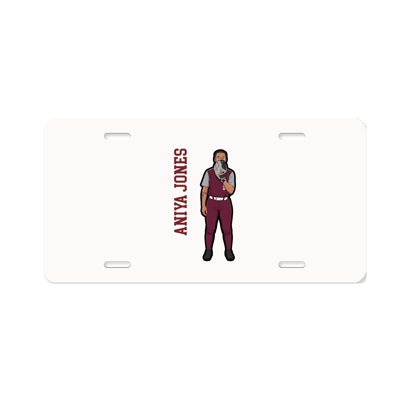 License Plate — Name Vertical in Classic
