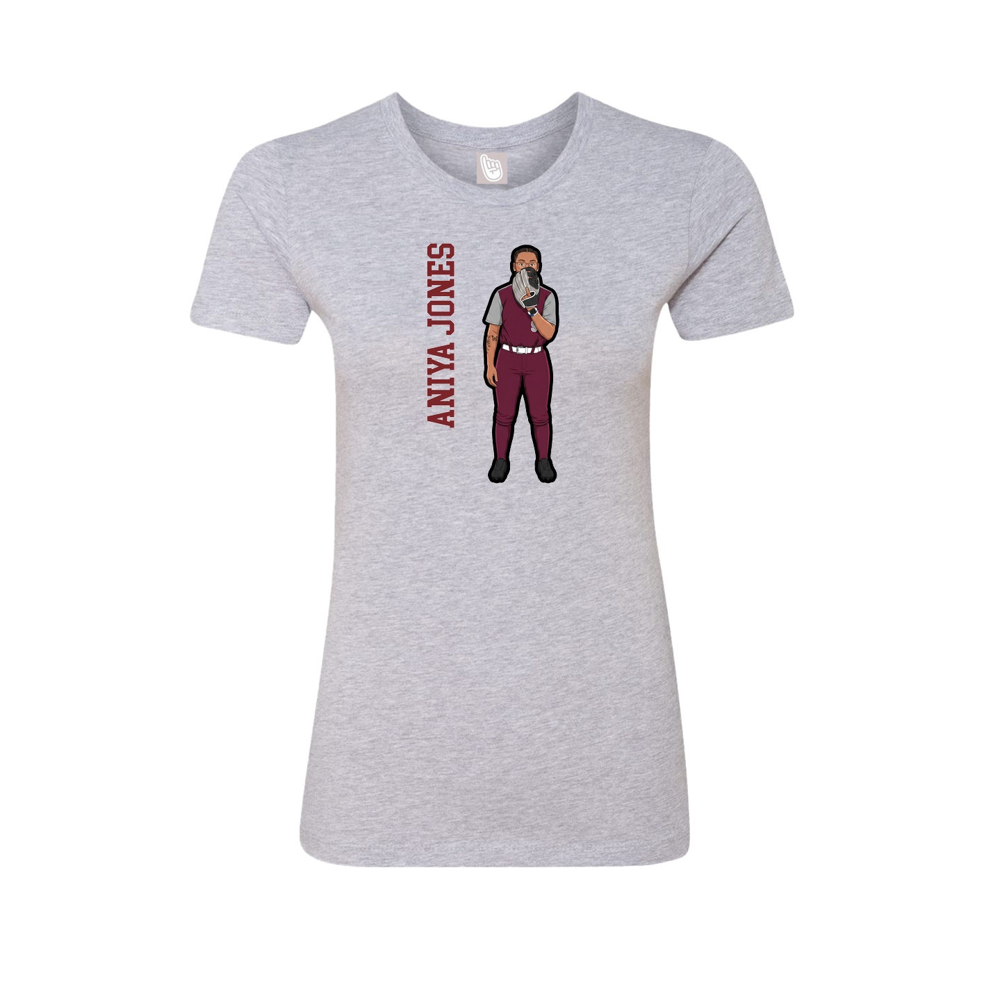 Womens Tee — Name Vertical in Grey