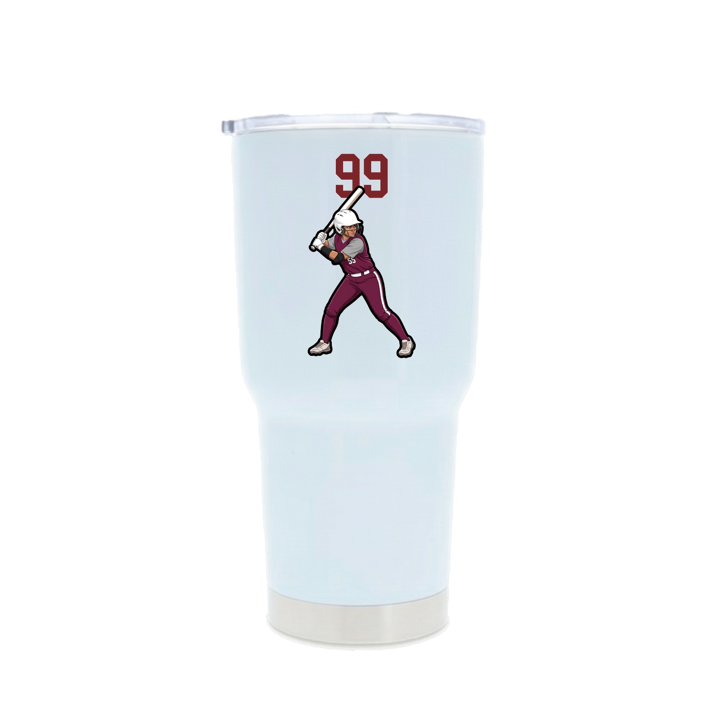 30oz Stainless Steel Tumbler — Number Top in White