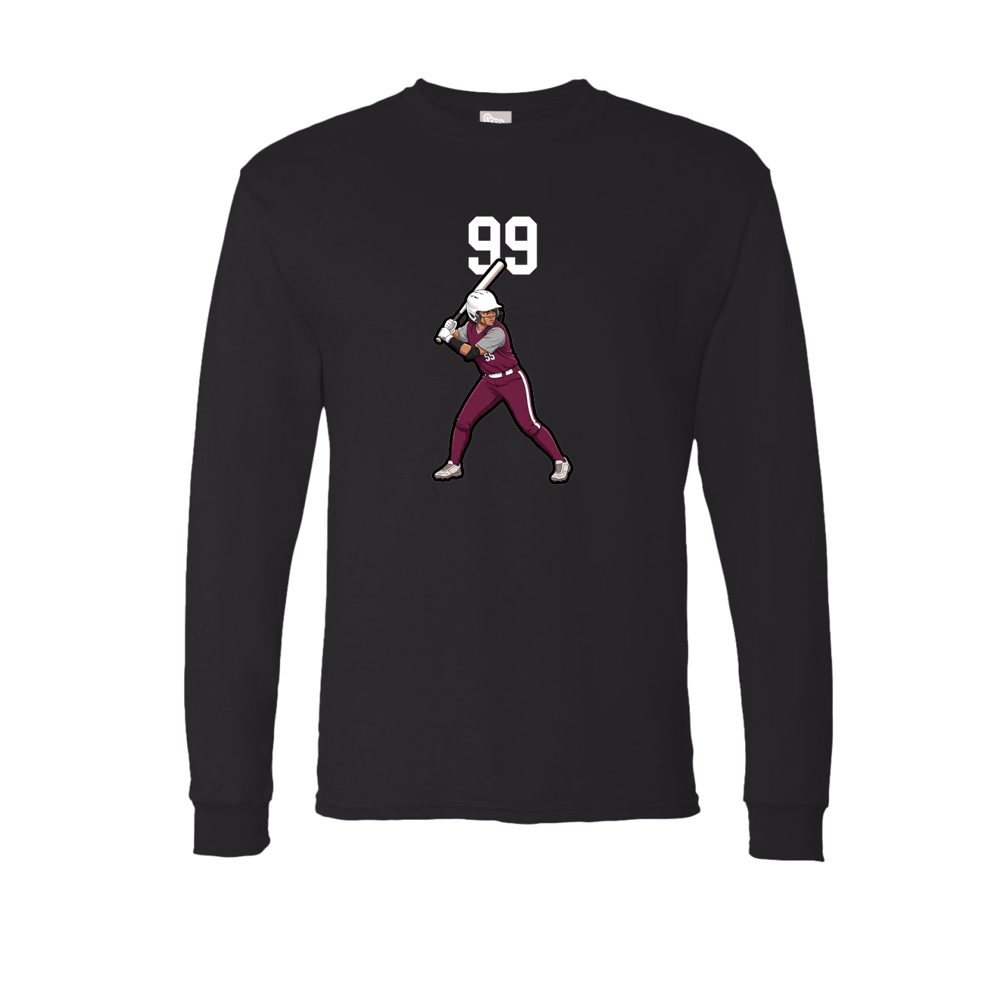 Long Sleeve Tee — Number Top in Black