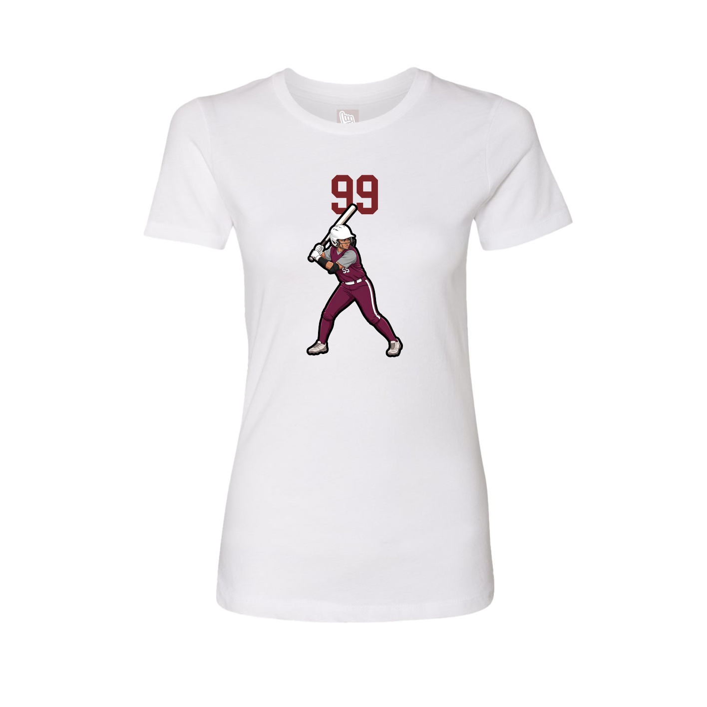 Womens Tee — Number Top in White