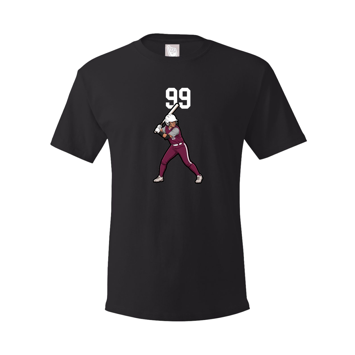 Youth Tee — Number Top in Black