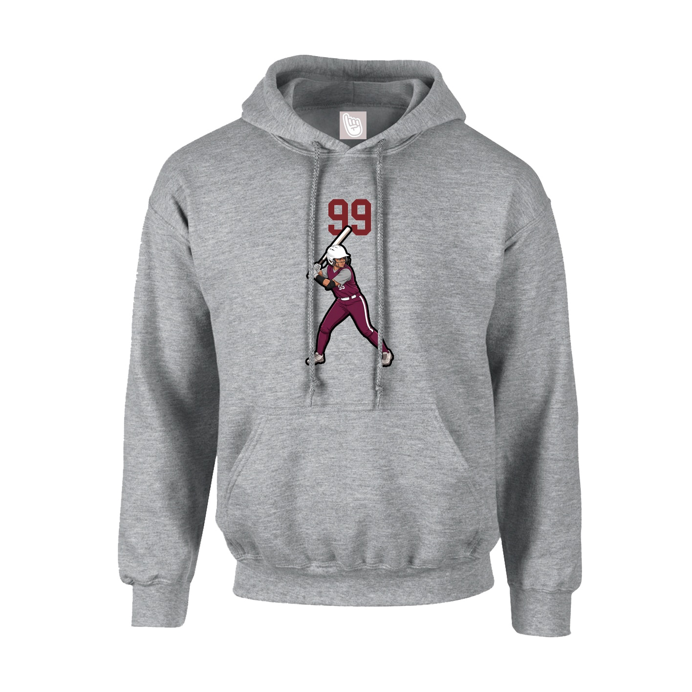 Hoodie — Number Top in Grey