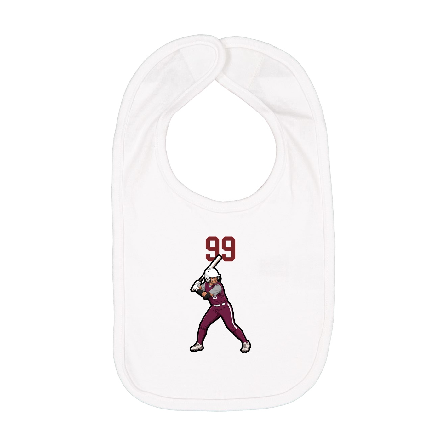 Infant Bib — Number Top in White