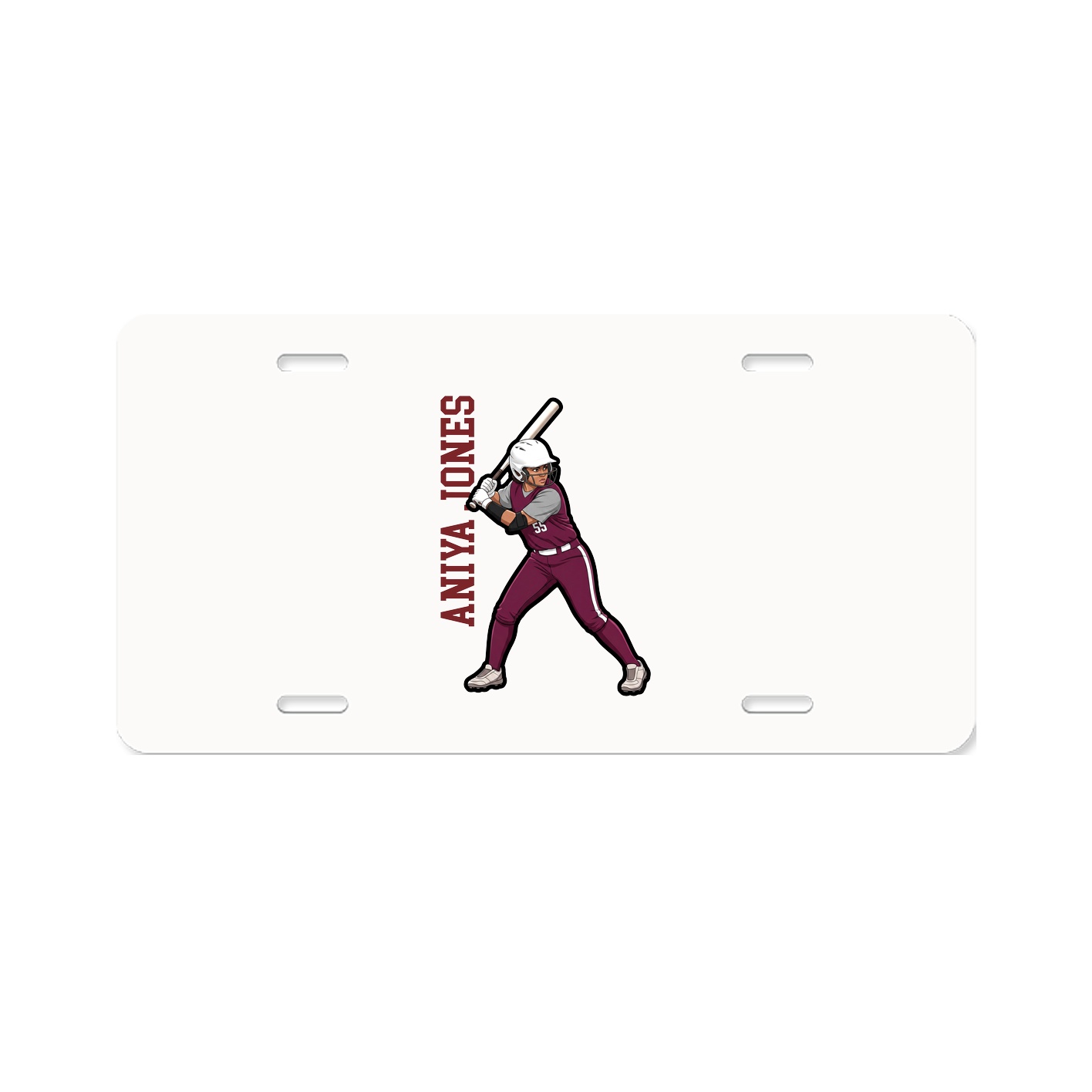 License Plate — Name Vertical in Classic