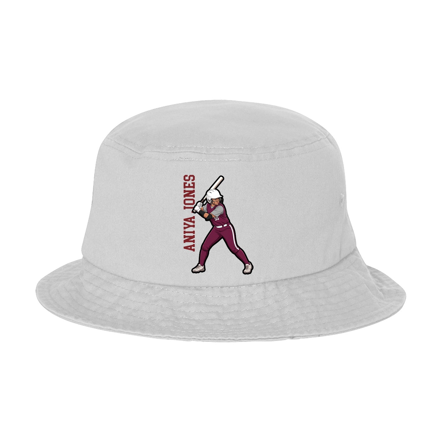 Bucket Cap — Name Vertical in White