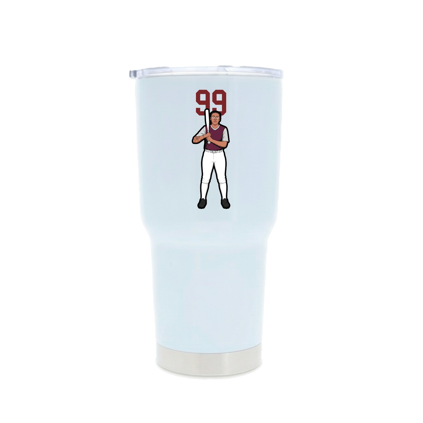 30oz Stainless Steel Tumbler — Number Top in White