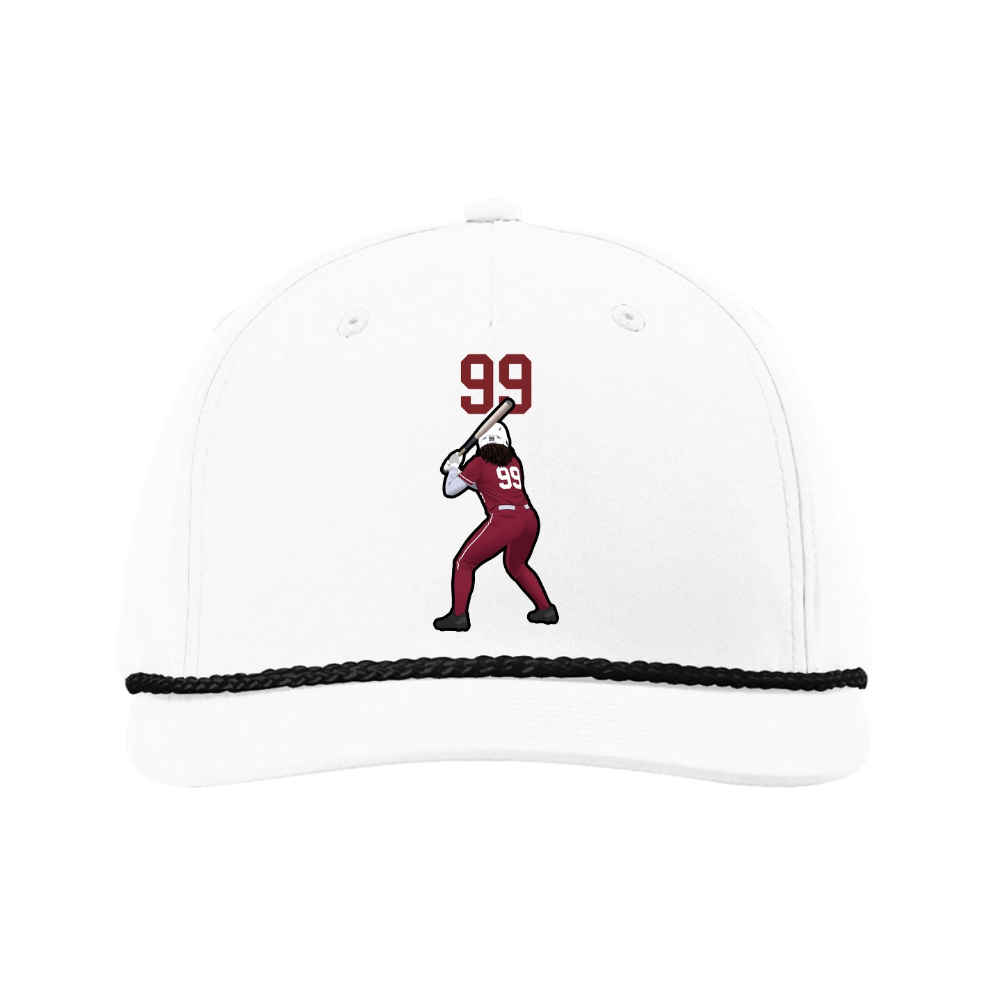Five-Panel Classic Rope Cap — Number Top in White