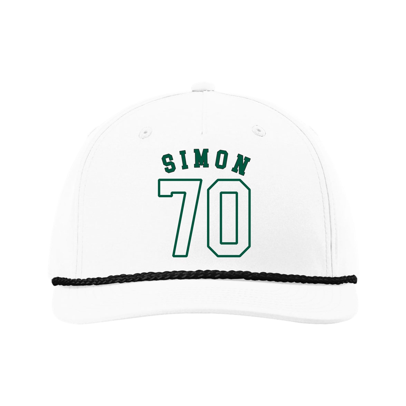 Five-Panel Classic Rope Cap — Shirsey Arch in White