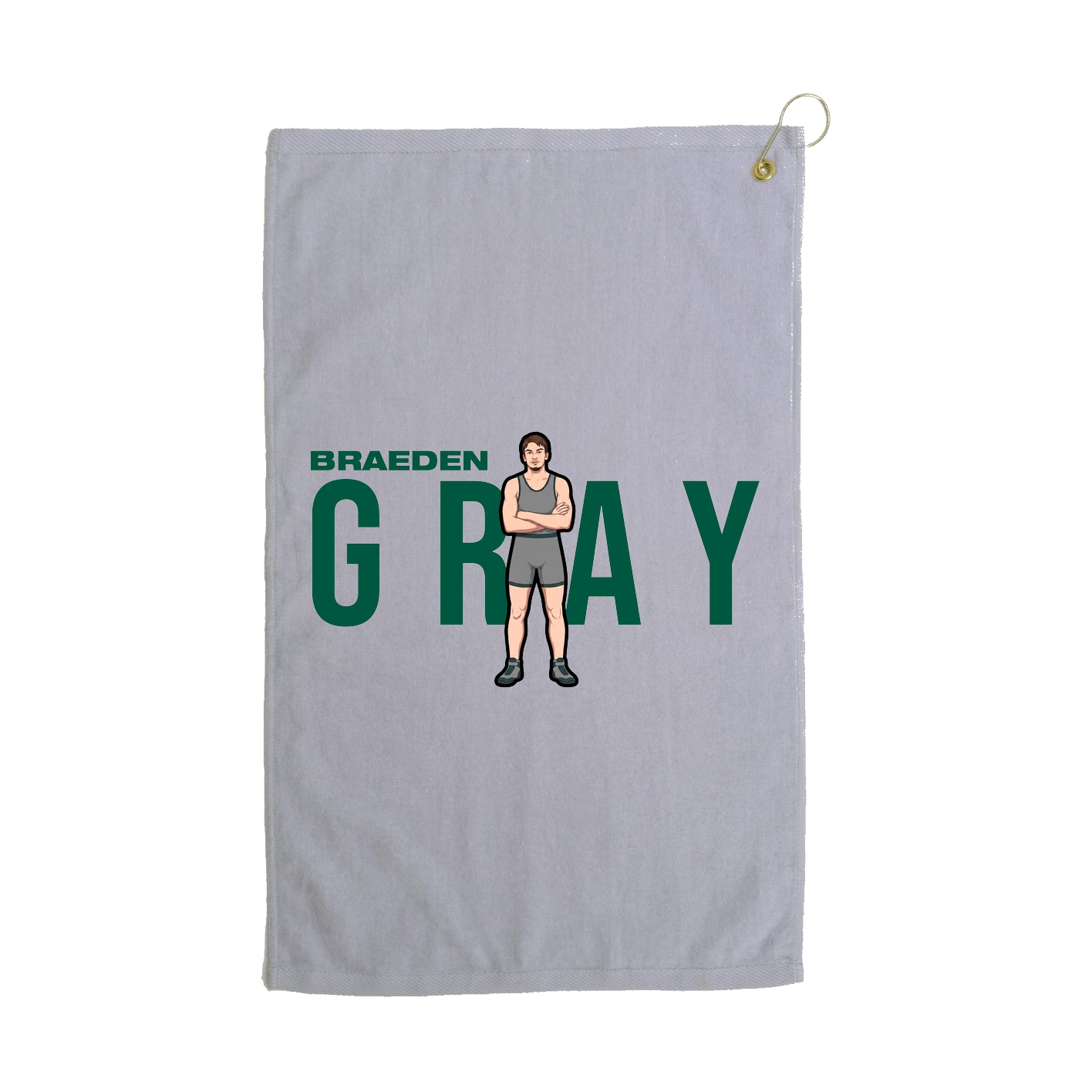 Golf Towel — Player Name in Grey