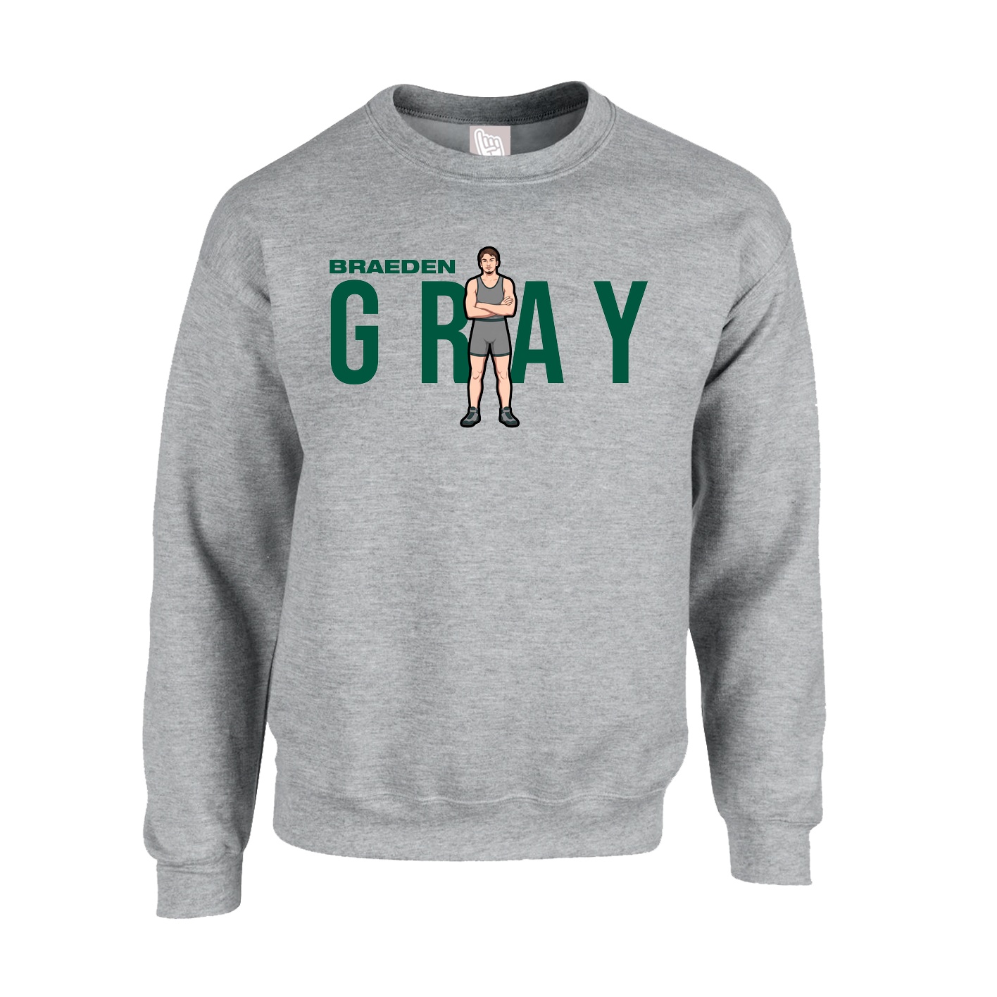 Fleece Crew — Player Name in Grey