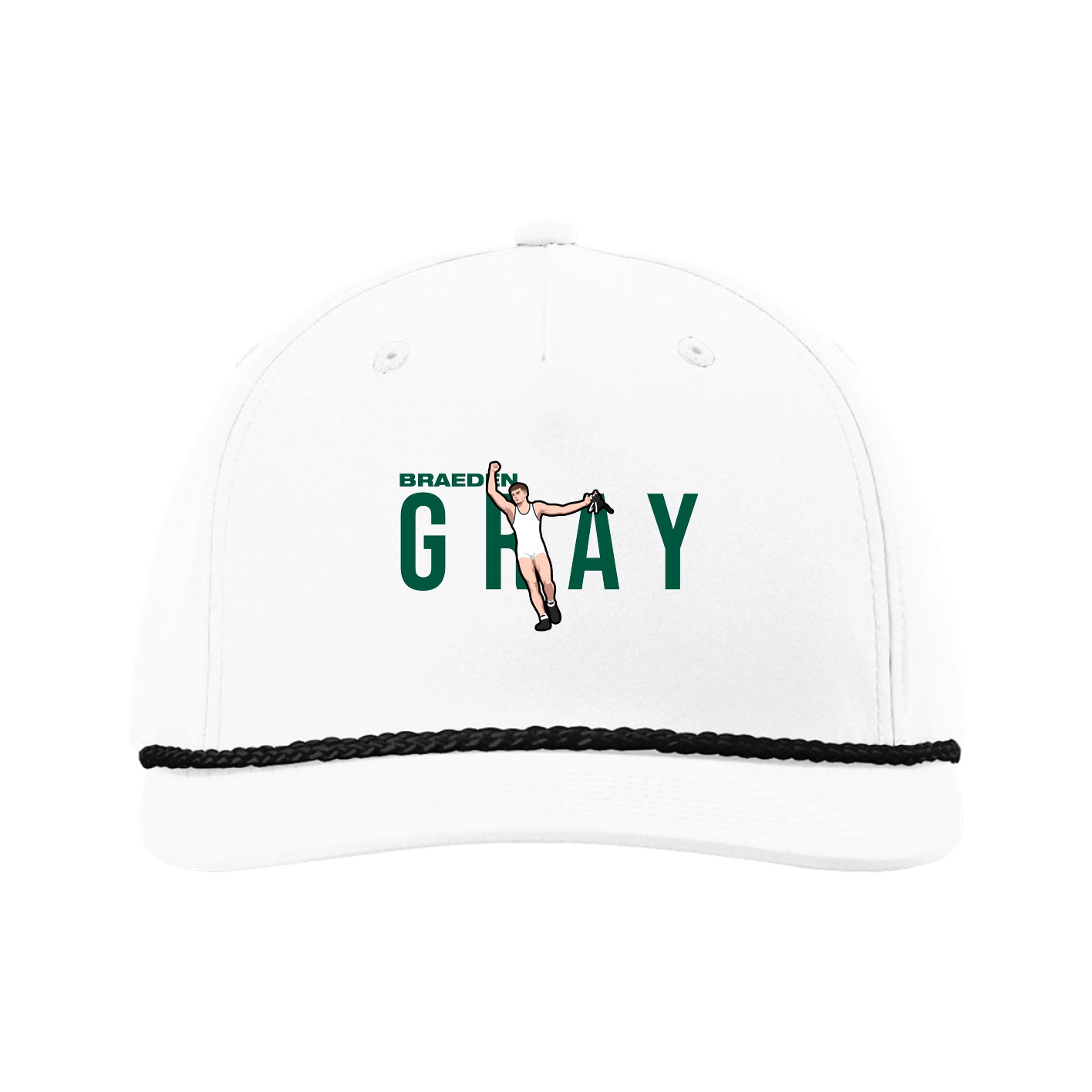 Five-Panel Classic Rope Cap — Player Name in White