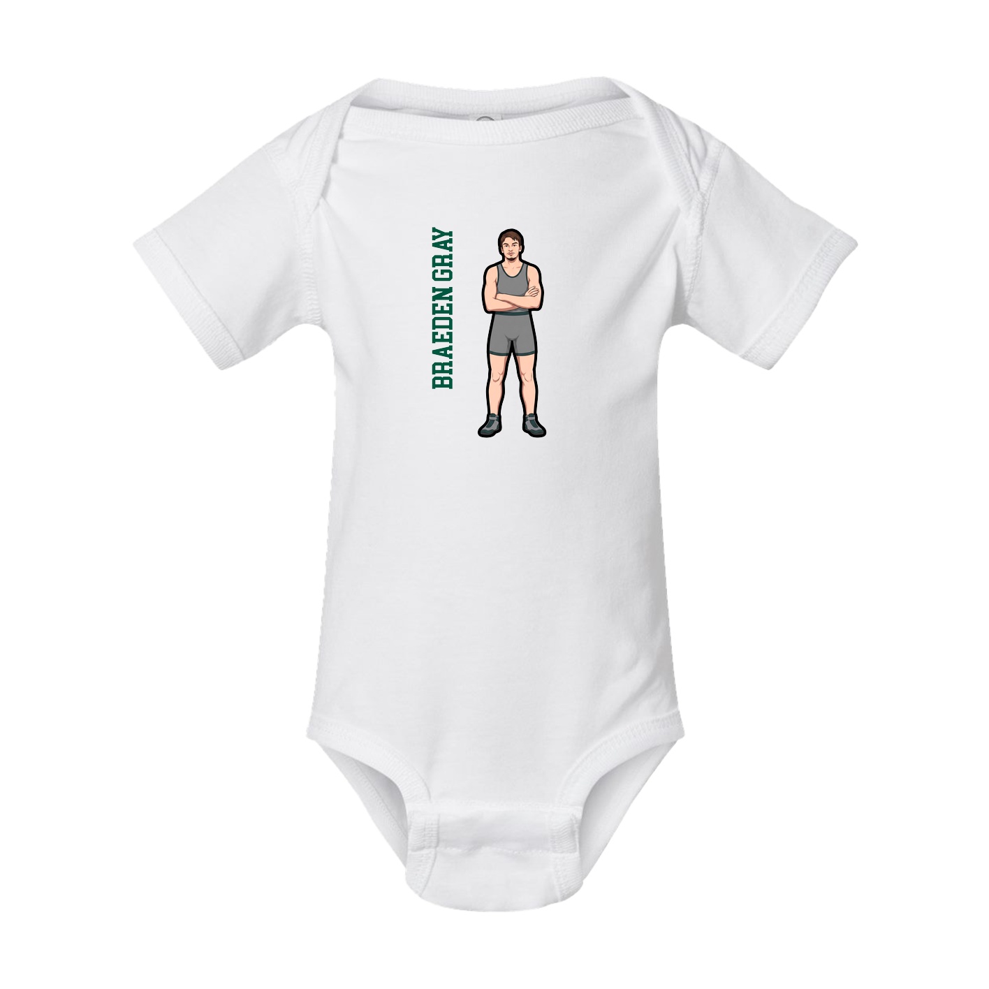 Baby Onesie — Name Vertical in White