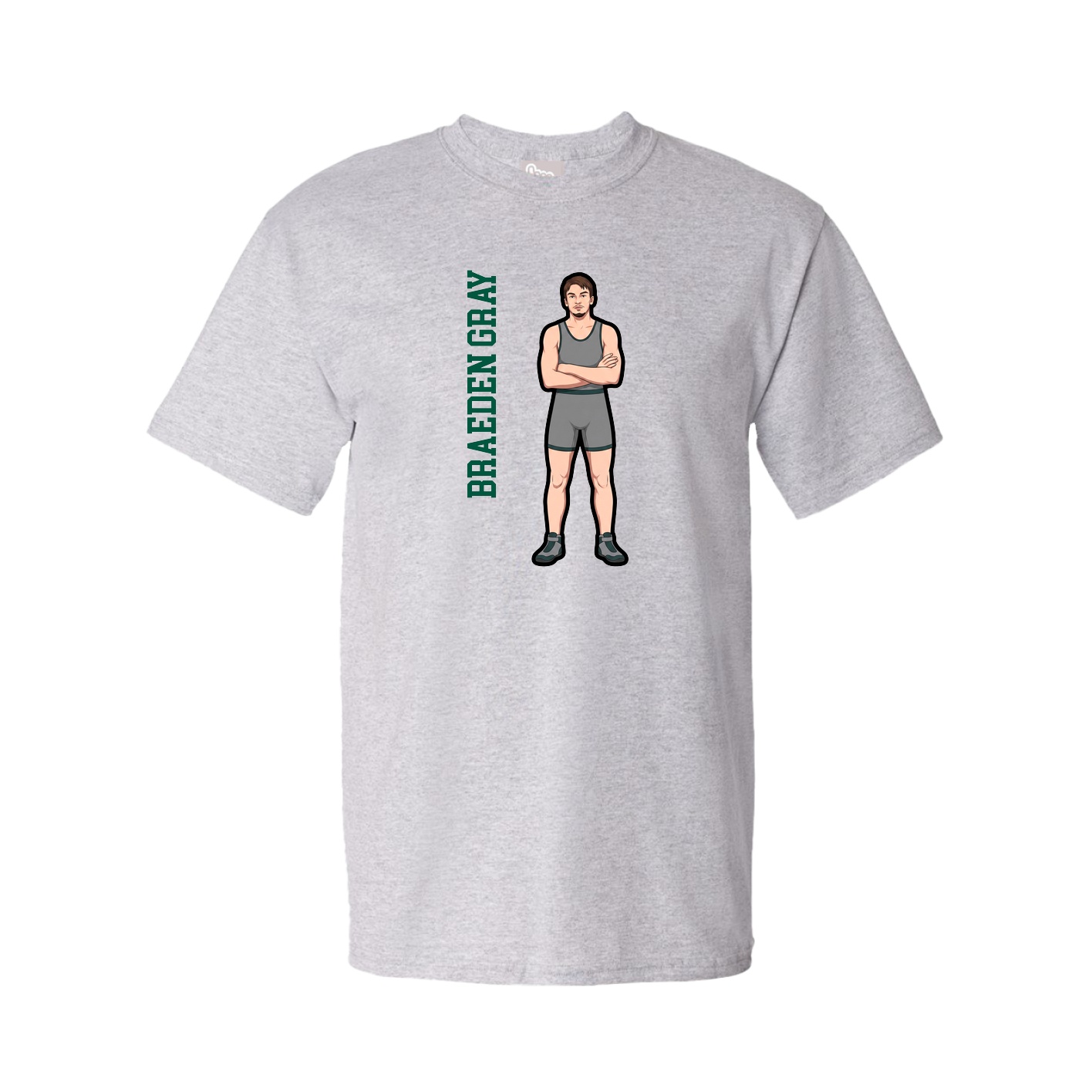 Tee — Name Vertical in Grey