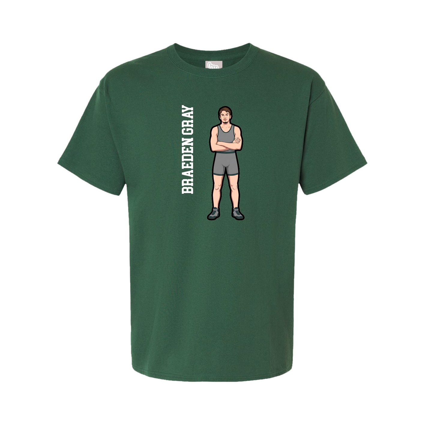Youth Tee — Name Vertical in Green