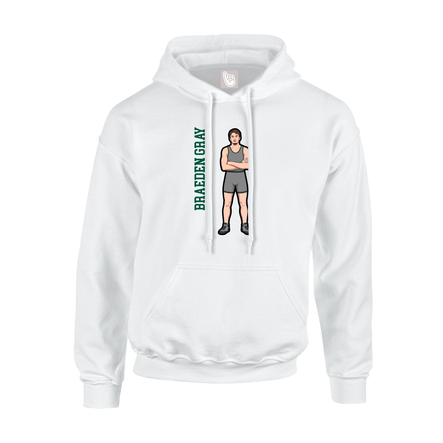 Hoodie — Name Vertical in White