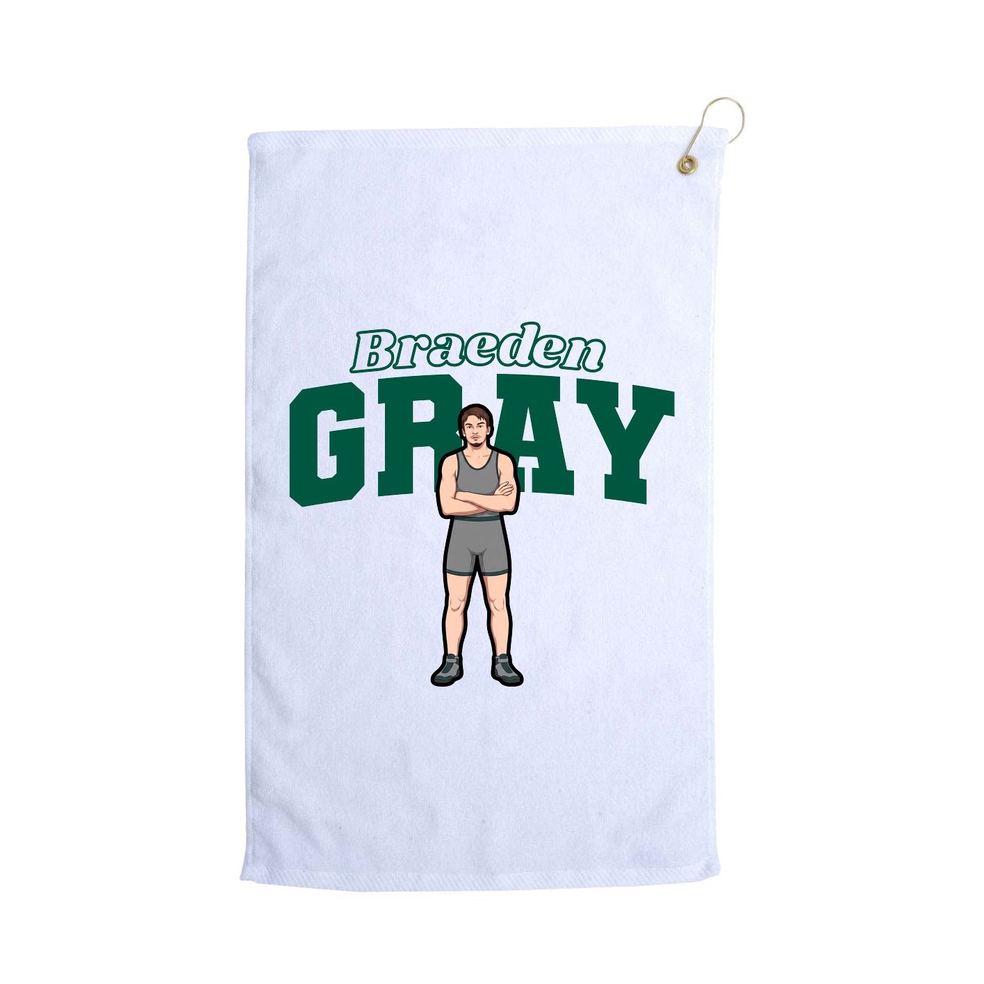 Golf Towel — Name Arch in White
