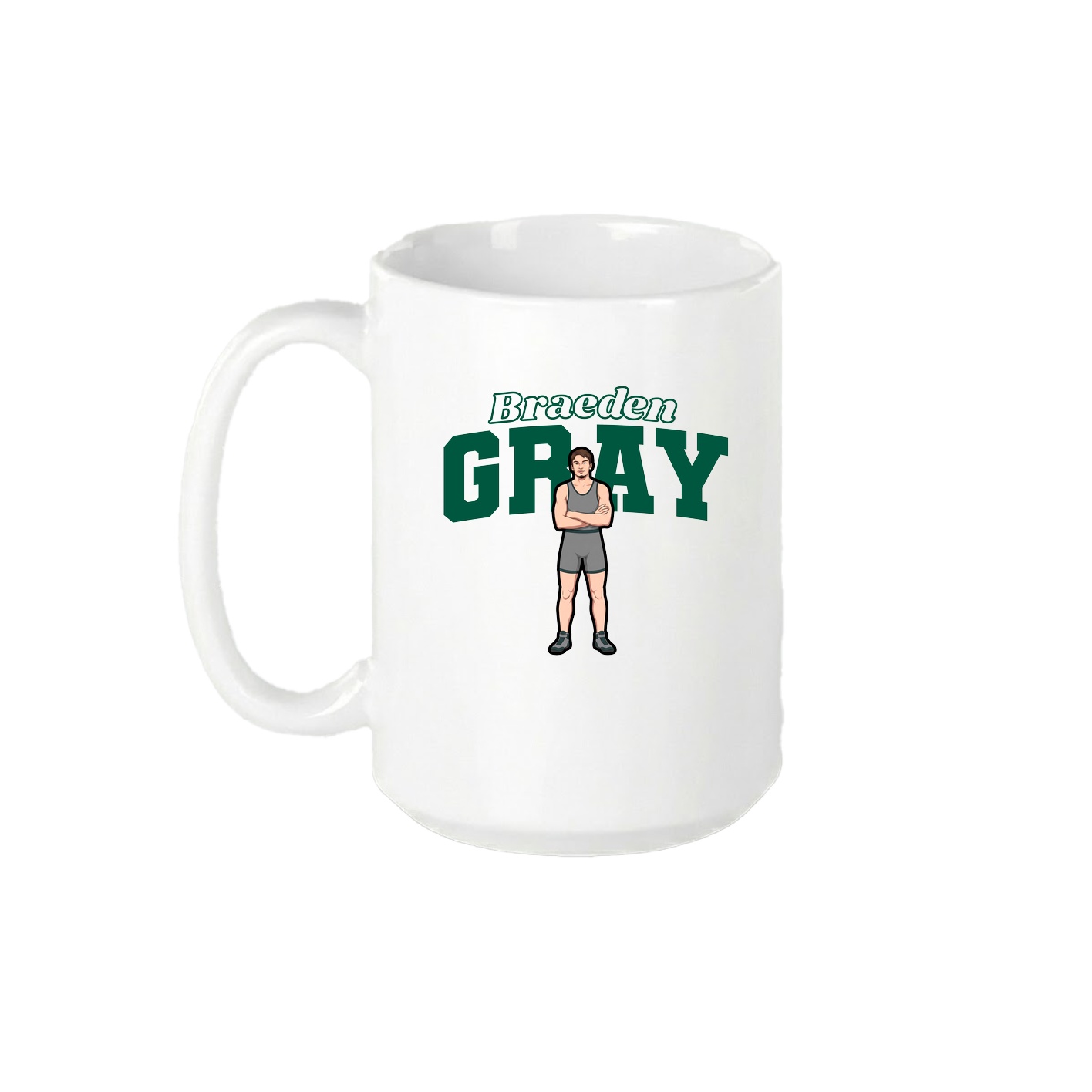 15oz Coffee Mug — Name Arch in White