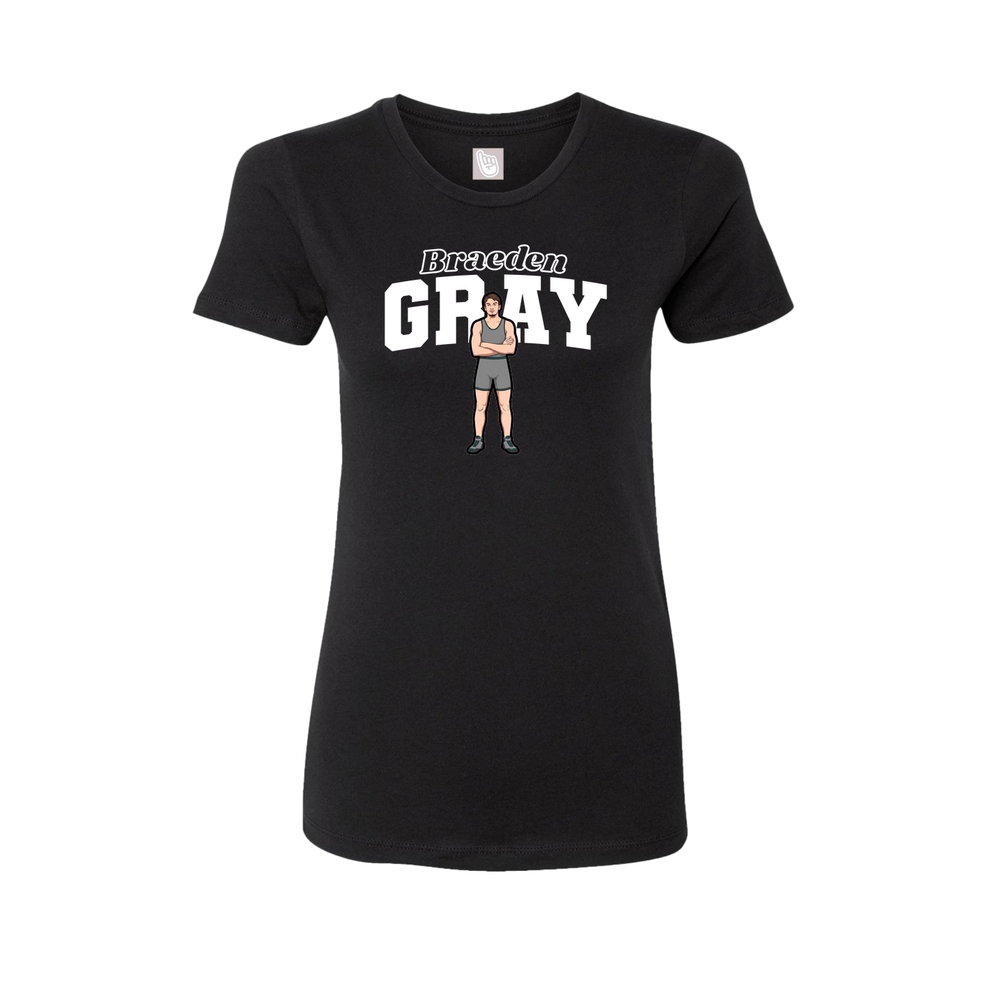 Fitted Women's Tee — Name Arch in Black