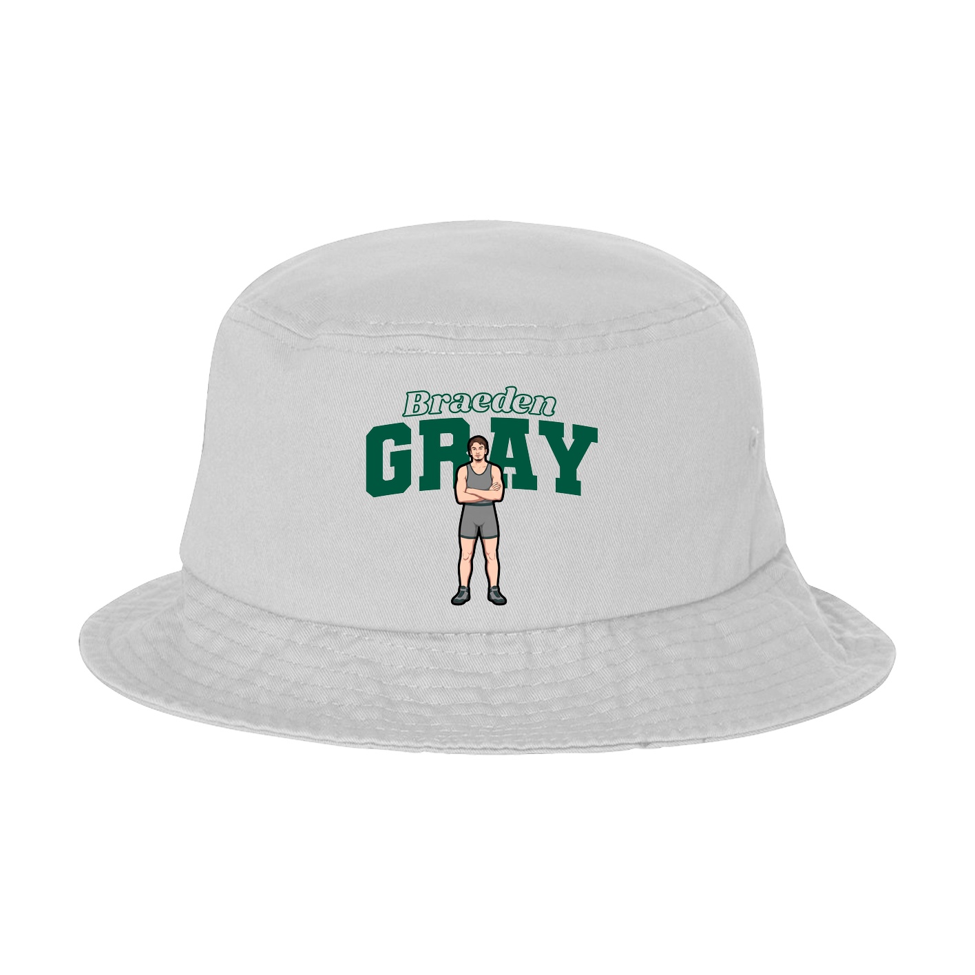 Bucket Cap — Name Arch in White
