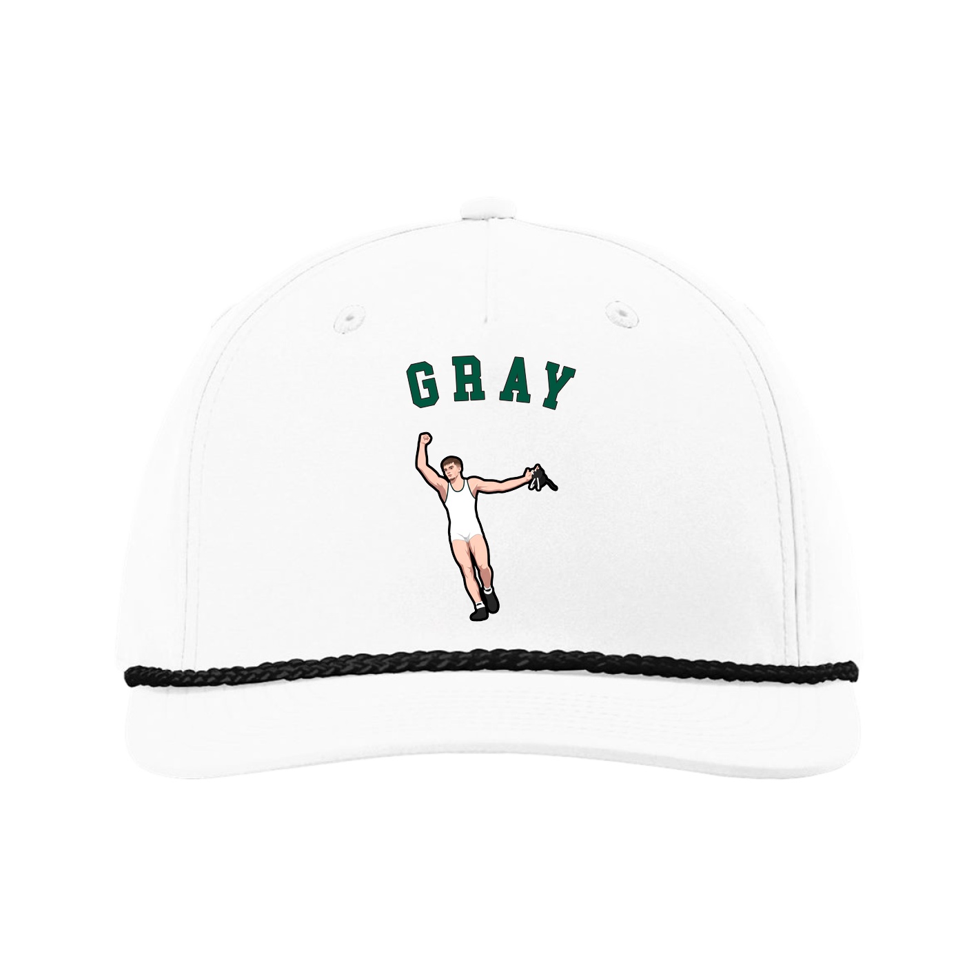 Five-Panel Classic Rope Cap — Shirsey Arch in White