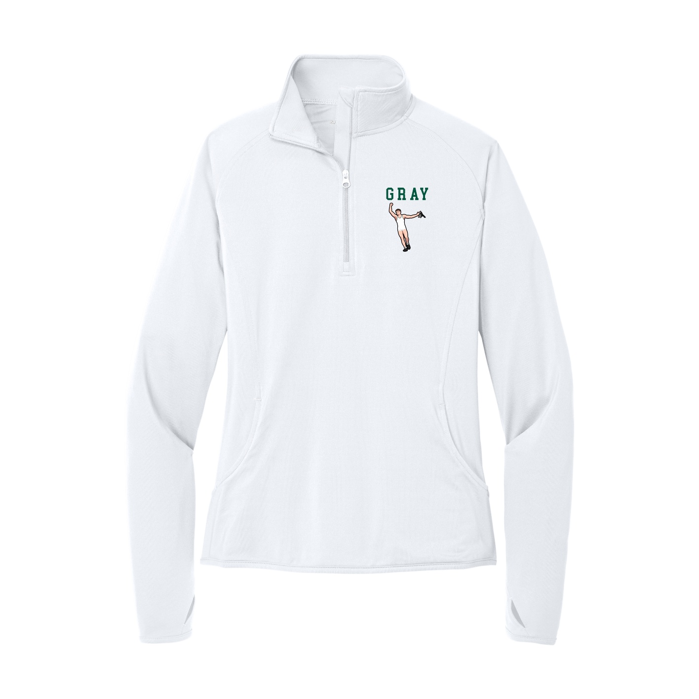 Women's Q-Zip Pullover — Shirsey in White