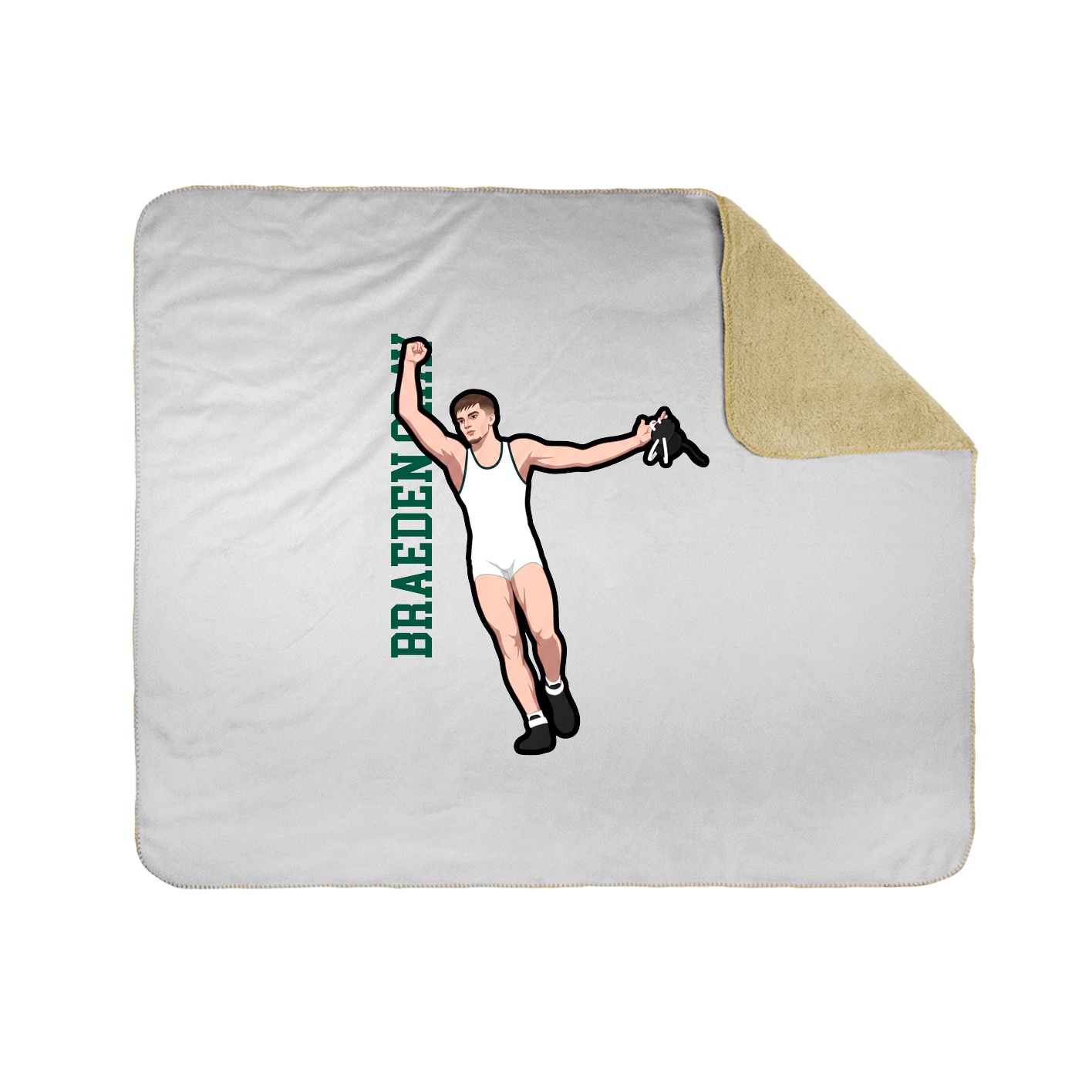 Throw Blanket — Name Vertical in White