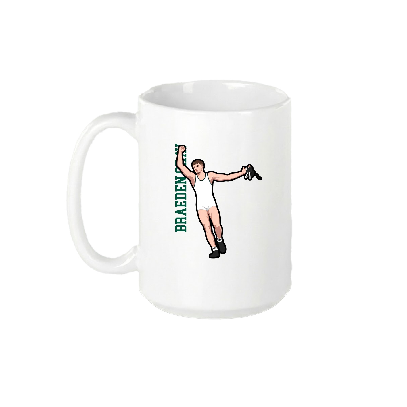 15oz Coffee Mug — Name Vertical in White