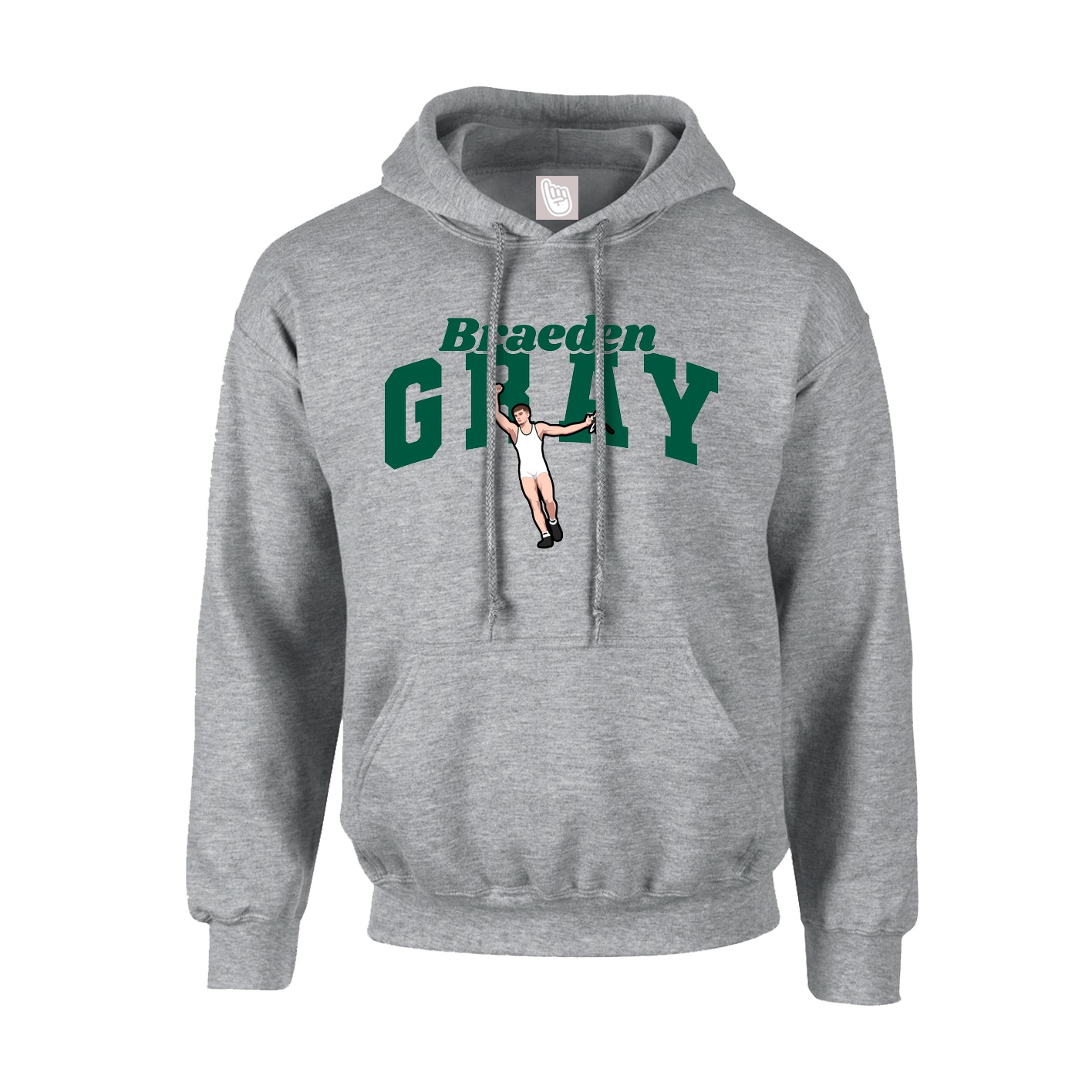 Youth Hoodie — Signature Arch in Grey