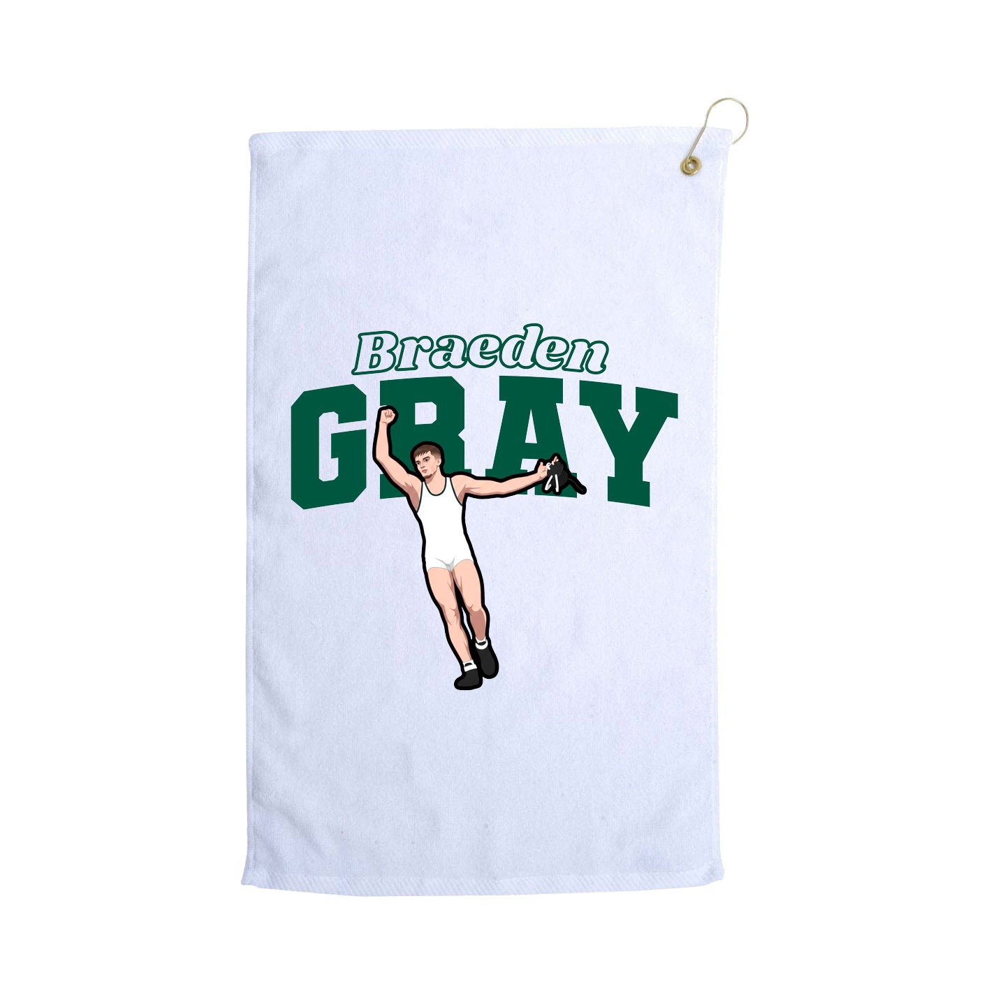 Golf Towel — Name Arch in White