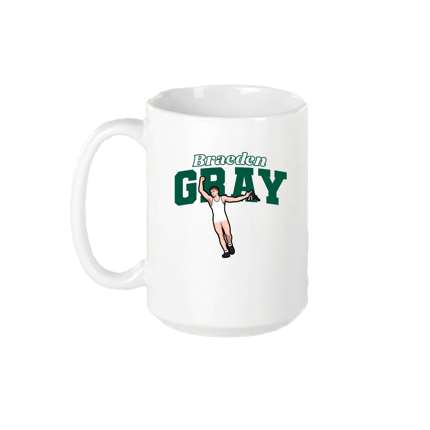 15oz Coffee Mug — Name Arch in White
