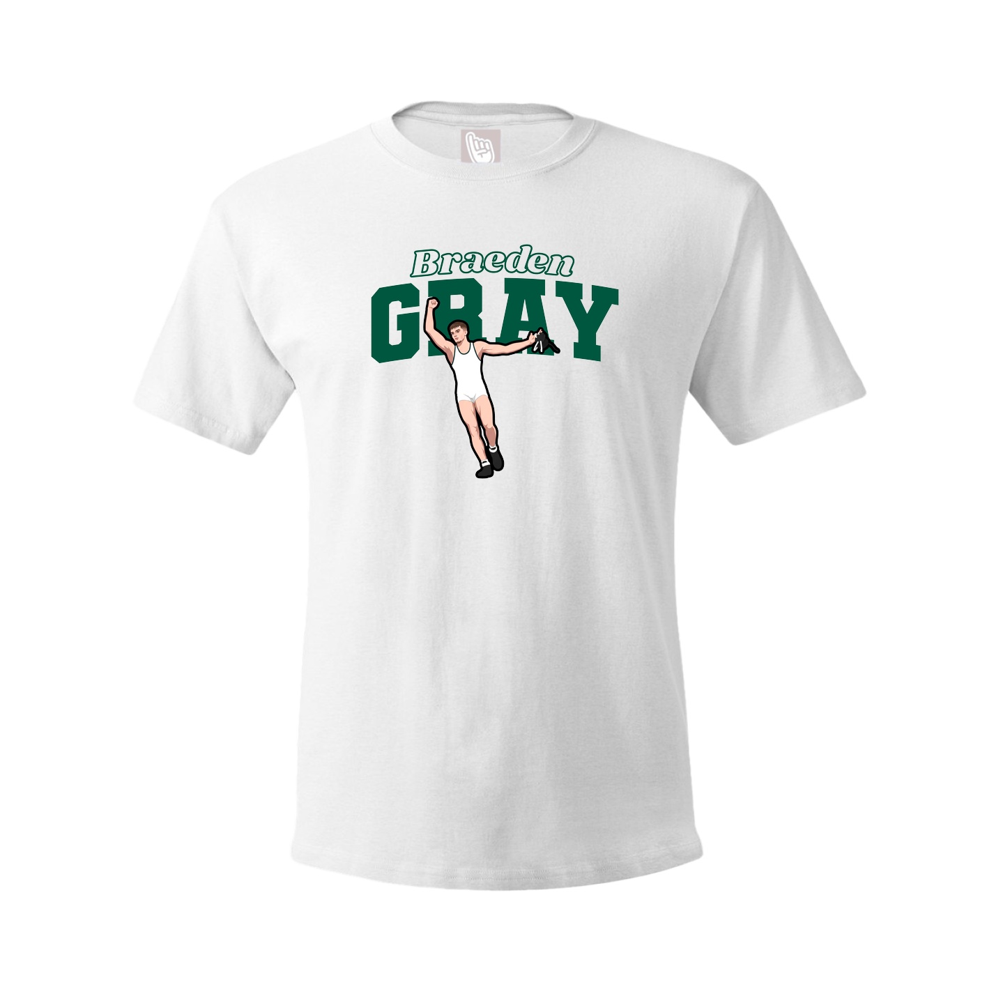 Youth Tee — Name Arch in White