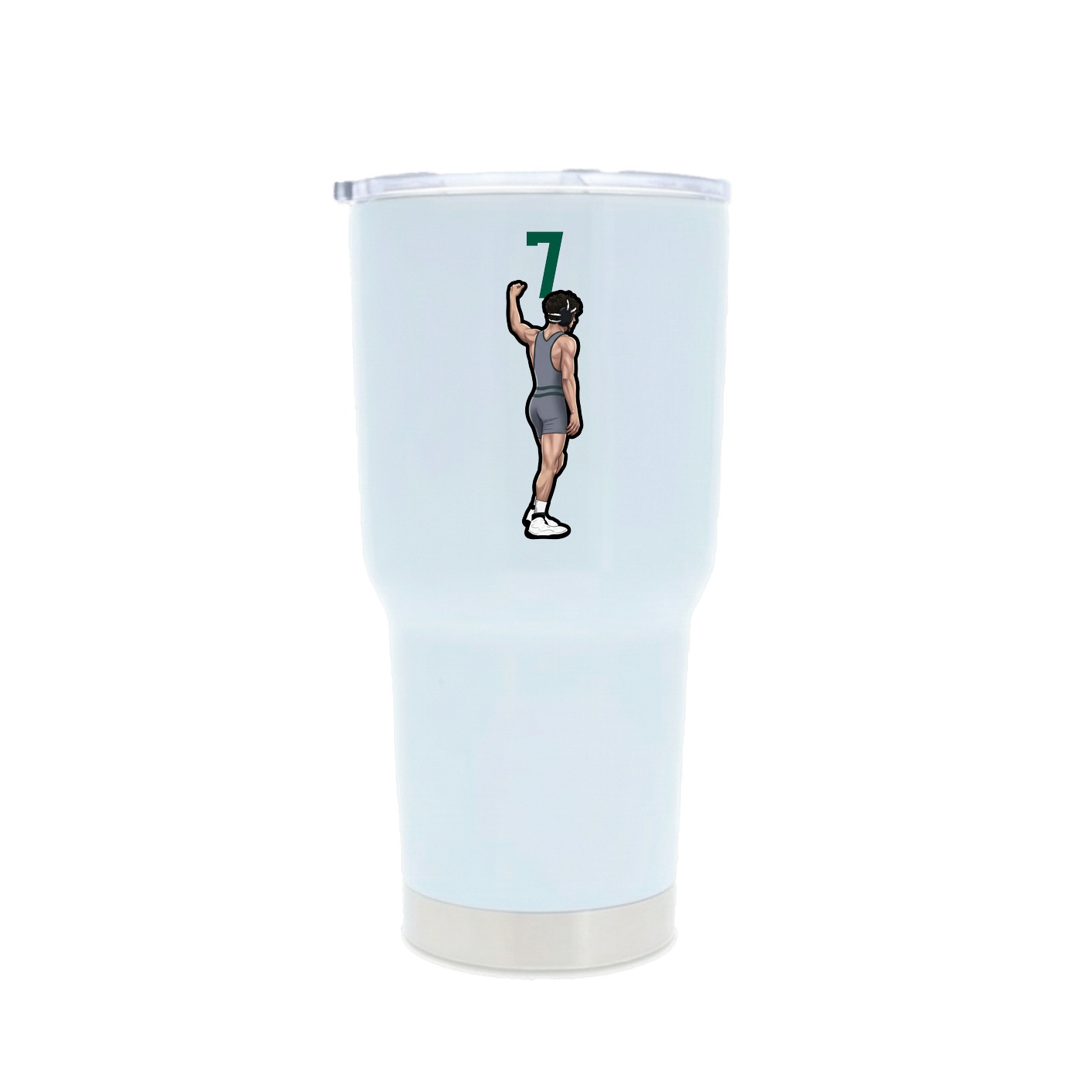 30oz Stainless Steel Tumbler — Number Top in White