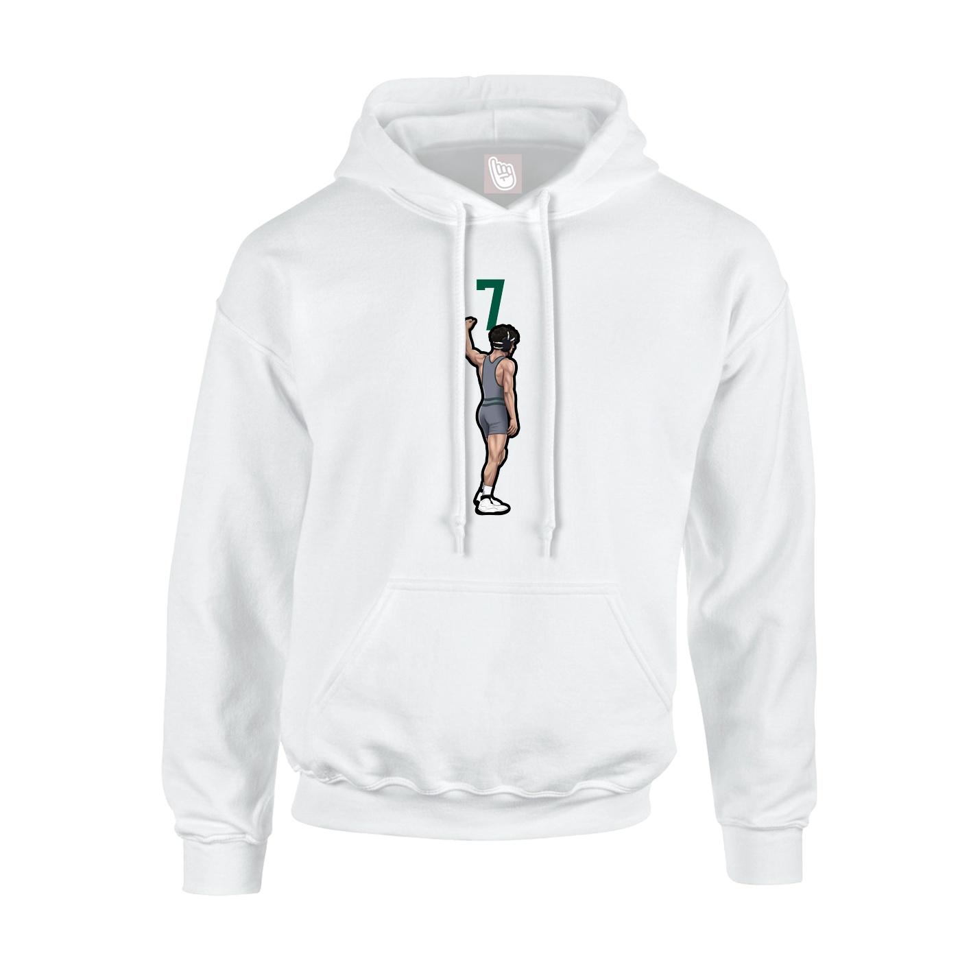 Youth Hoodie — Number Top in White