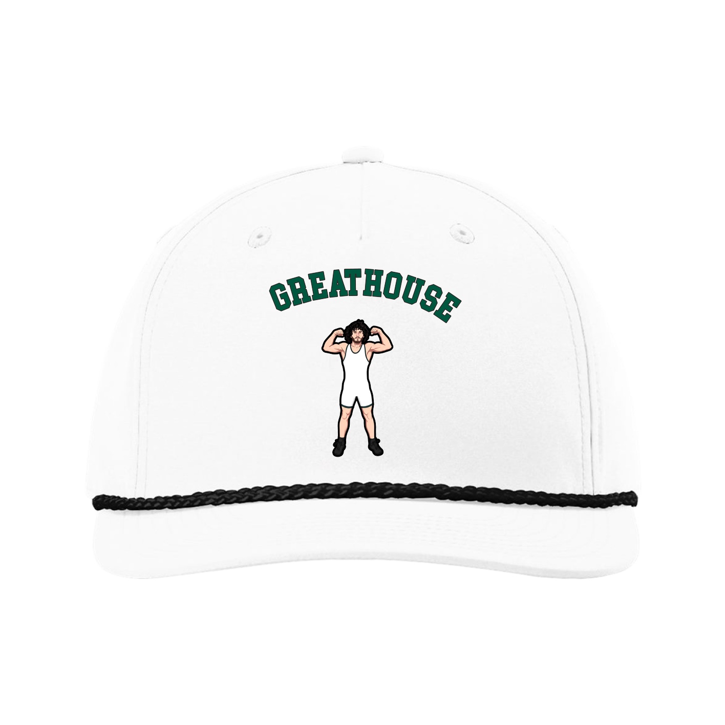 Five-Panel Classic Rope Cap — Shirsey Arch in White