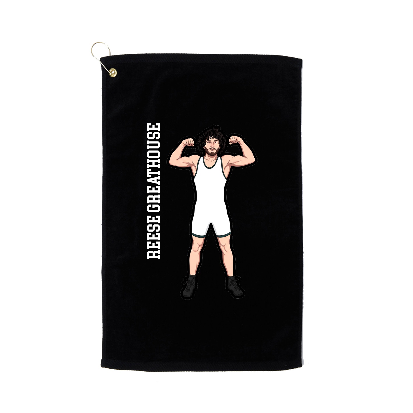 Golf Towel — Name Vertical in Black