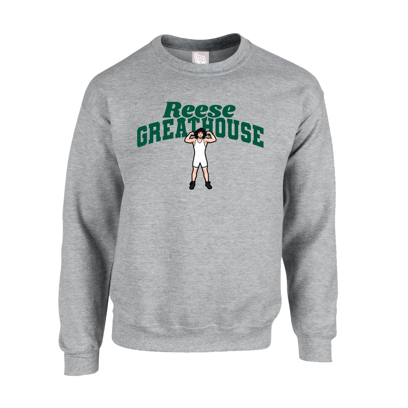 Fleece Crew — Signature Arch in Grey