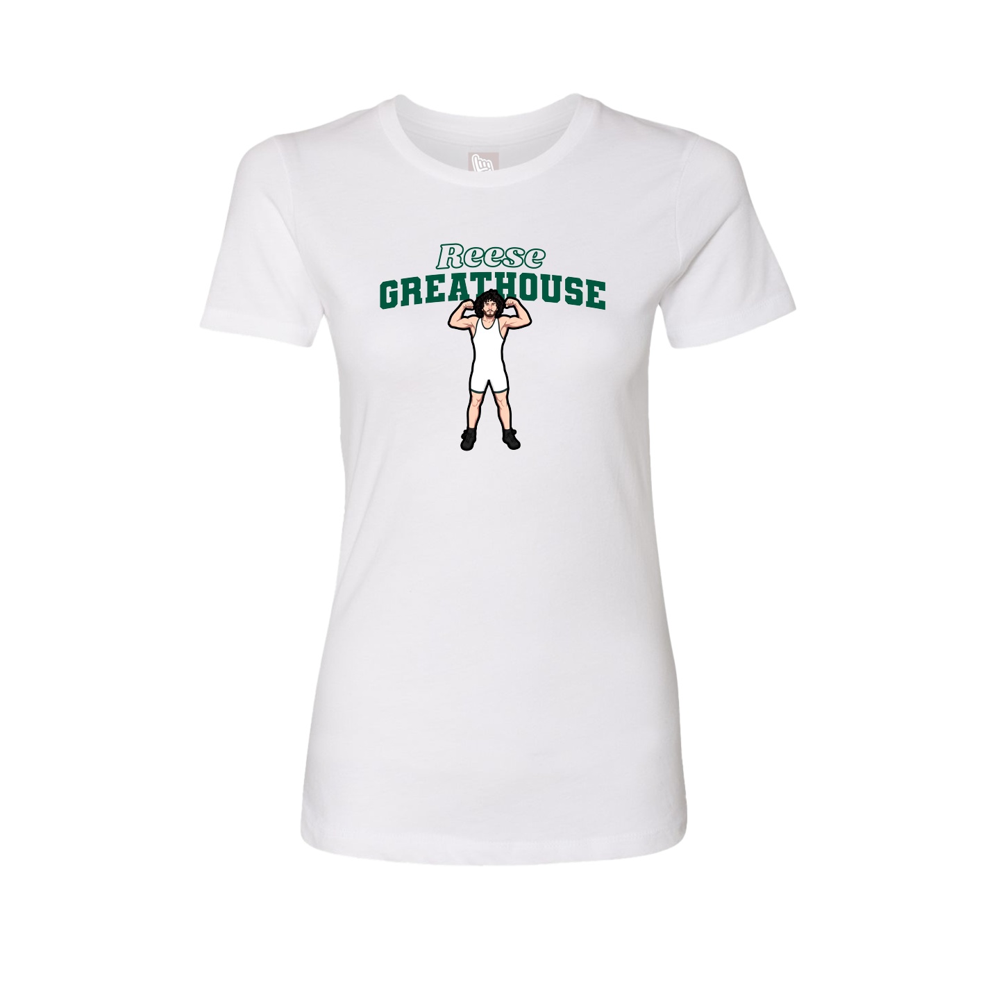 Fitted Women's Tee — Name Arch in White