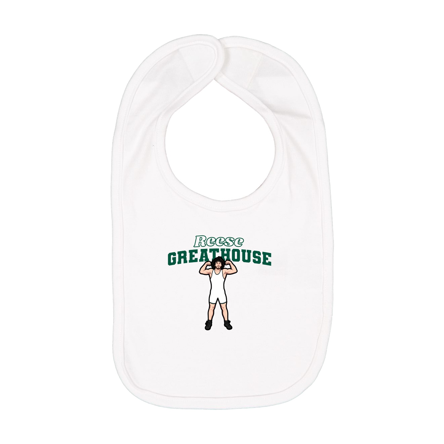 Infant Bib — Name Arch in White