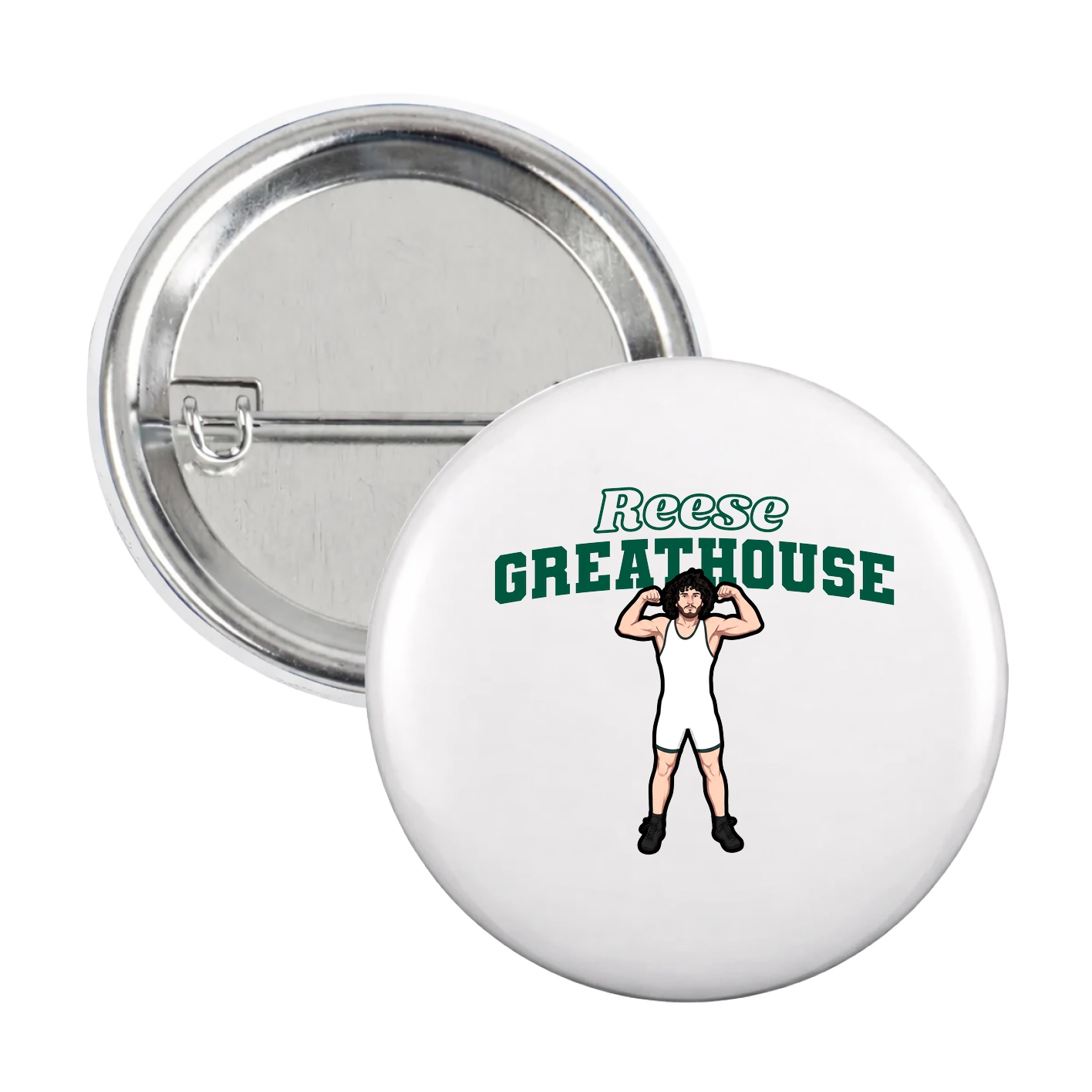 Game Day Button — Name Arch in White